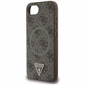 Guess HC MagSafe PU 4G Ring Triangle Logo Suojakuori iPhone 16e:lle - Ruskea