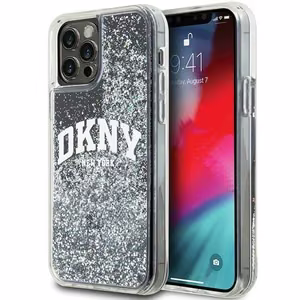 DKNY Liquid Glitter Big Logo Suojakuori iPhone 12 Pro/12:lle - musta