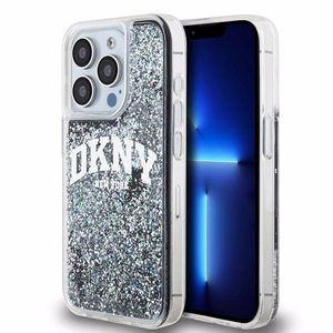 DKNY iPhone 15 Pro 6.1" Musta Suojakuori Liquid Glitter Big Logo