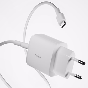 Puro PROLITE 30W USB-A / USB-C seinälaturi + USB-C - USB-C kaapeli 1.2m - Valkoinen