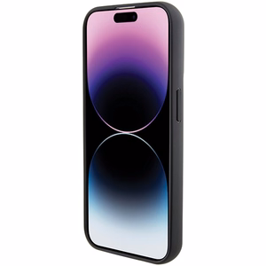 Karl Lagerfeld Gripstand Saffiano Choupette Pins -suojakuori iPhone 14 Prolle - musta
