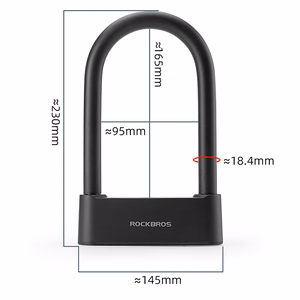 Rockbros 32210818001 SMART pyöränlukko sormenjälkilukijalla ja Bluetooth-yhteydellä - musta
