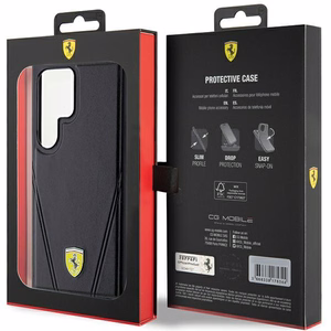 Ferrari Hot Stamp V Lines MagSafe suojakuori Samsung Galaxy S24 Ultra:lle - musta