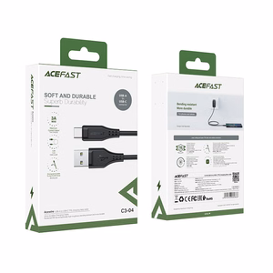 Acefast C3-04 kaapeli USB-A USB-C 1.2m musta