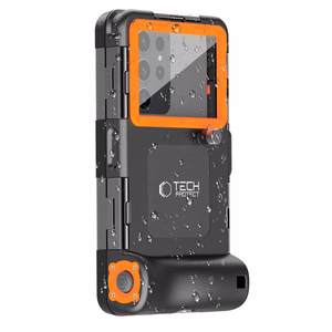 Tech-Protect IPX8 Universaali Sukellusvesitiivis Suojakuori musta/oranssi
