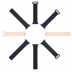 Dux Ducis Strap (Armor Version) Apple Watch SE Strap, 9, 8, 7, 6, 5, 4, 3, 2, 1 (41, 40, 38 mm) silikoni magneettiranneke rannekoru musta/oranssi