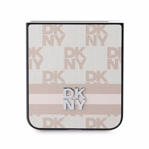 DKNY Checkered Pattern Printed Stripes Case for Samsung Galaxy Z Flip 6 - Pink