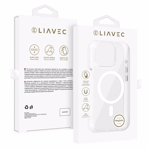 Liavec Glossy Magsafe Kirkas Suojakuori iPhone 16 Pro Max:lle valkoinen
