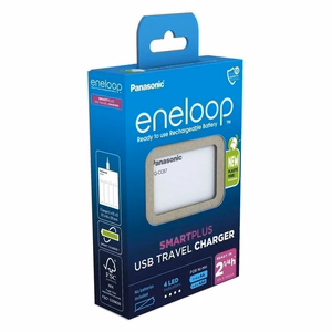 Panasonic Eneloop Smartplus BQ-CC87 / BQ-CC87USB – kotitalousakkujen laturi, USB-virtalähde