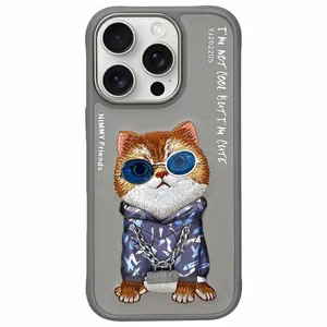 NIMMY Suojakuori GLASSES COOL CAT iPhone 16 Pro Max:lle harmaa
