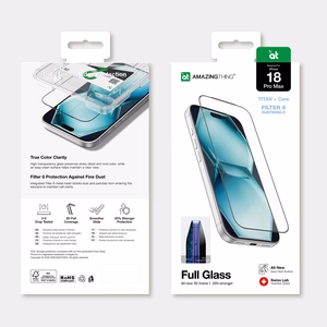 AmazingThing Titan +Care koko näytön peittävä karkaistu lasi iPhone 18 Pro Max -mallille, asennuskehyksellä