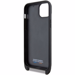 BMW M Edition Carbon Tricolor Lines & Hihna Suojakuori iPhone 15 Plus / 14 Plus:lle - musta