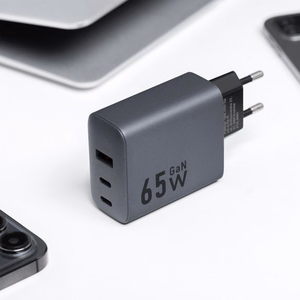 Puhelinlaturi Forcell F-Energy GaN 2 x USB C + USB A QC4.0 PD 4A 65W VT-42B harmaa