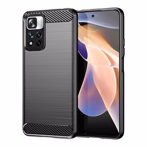 Carbon Case joustava kotelo kansi Xiaomi Redmi Note 11 Pro+ 5G (Kiina) / 11 Pro 5G (Kiina) / Mi11i HyperCharge / Poco X4 NFC musta