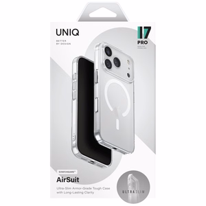 Uniq Airsuit Magclick Lataussuojakuori iPhone 17 Pro:lle - Läpinäkyvä