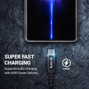 Crong Armor Link USB-C–USB-C-kaapeli, 120 cm, 100 W PD, 5 A, musta