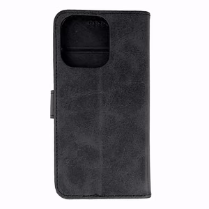 Nahkainen Book Suojakuori iPhone 16 Pro Maxille - Musta
