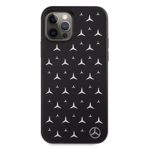 Mercedes Silver Stars kuvio Kotelo iPhone 12 Pro Max - musta - musta