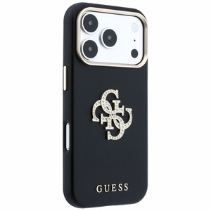 Guess Smooth & Big Strass Logo -suojakuori iPhone 18 Pro Max / 17 Pro Max – musta
