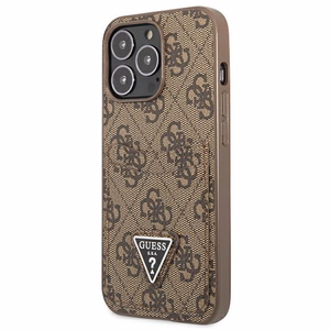 Guess 4G Triangle Logo Cardslot Suojakuori iPhone 13 Pro / 13:lle - ruskea