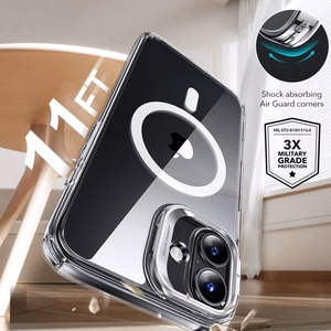 ESR Classic Hybrid Kickstand Halolock MagSafe Suojakuori setti + Karkaistu lasi iPhone 16:lle - läpinäkyvä