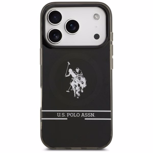 US Polo DH and Bottom Stripe Logo MagSafe Suojakuori iPhone 17 Pro:lle - Musta