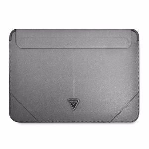 Guess Saffiano Triangle Logo suojakuori 16 tuuman kannettavalle - hopeinen