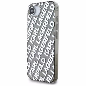 Karl Lagerfeld IML Repeat Logo Alkuperäinen Pussi iPhone 17e/16e:lle - Hopeinen