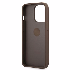 Guess GUHCP13L4GMRBR iPhone 13 Pro / 13 6.1" ruskea/ruskea kovakotelo 4G rengastelineellä varustettuna