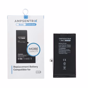 AmpSentrix Basic -akku iPhone 12 / 12 Pro -puhelimelle (suuri kapasiteetti 3300 mAh)
