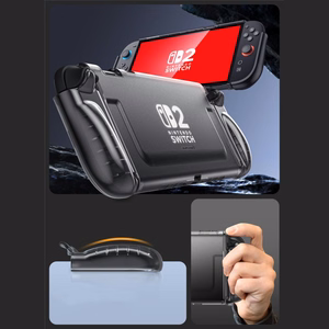Supcase Crystal Suojakuori Nintendo Switch 2:lle - läpinäkyvä musta