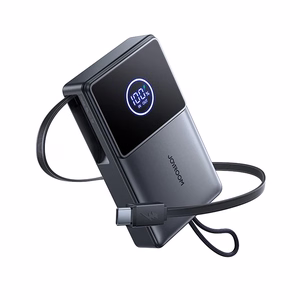 Joyroom JR-PR1 10000mAh 22.5W Powerbank sisäänrakennetulla sisäänvedettävällä USB-C-kaapelilla - musta