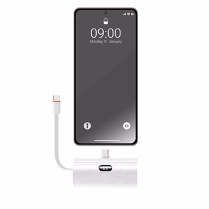 Powerbank Forcell F-Energy Power Plug F5K3 PD 20W 5000 mAh with built-in connector USB C white