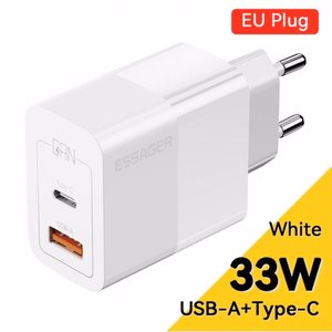 Charger Essager "GaN Pinson" White 33W (PD / QC3.0)