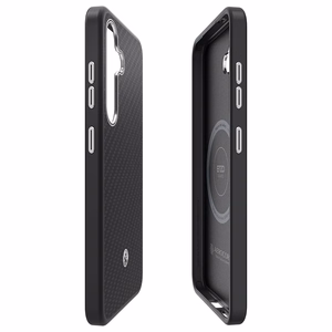 Samsung Enzo Aramid Case -suojakuori Samsung Galaxy S25+ -mallille, musta-hopea