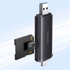 Ugreen 2in1 USB-C / USB-A SD 4.0 UHS-II -kortinlukija - musta