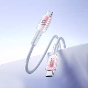 Joyroom S-A42 Crystal-Clear Series 60W USB-C - USB-C -kaapeli 1,2 m - valkoinen