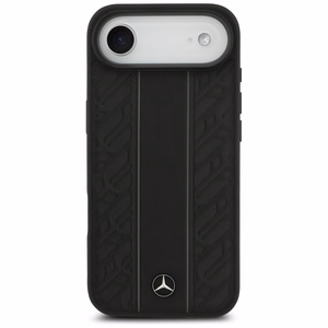 Mercedes Leather Laurel Leaves Stripes MagSafe -suojakuori iPhone 17 Air - musta