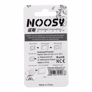 Adapterisarja Nano SIM/Micro, Micro SIM ja Nano/SIM (NOOSY 3in1) musta
