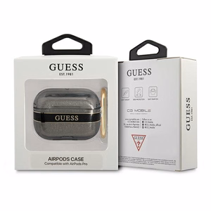 Guess GUAPHHTSK AirPods Pro -suojus musta/musta Hihna-mallisto