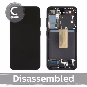 Samsung S911 S23 LCD-näyttö kehyksellä / Phantom Black (grafiitinharmaa) / (7/10 purettu)
