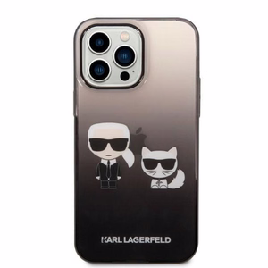 Karl Lagerfeld KLHCP14LTGKCK iPhone 14 Pro 6.1 "kovakotelo musta / musta Gradientti Ikonik Karl & Choupette