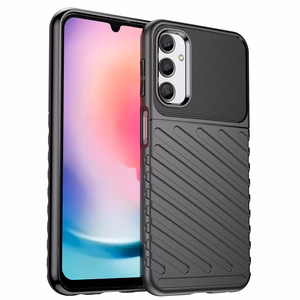 Thunder Case -silikoninen panssarisuojakuori Samsung Galaxy A24 4G:lle musta