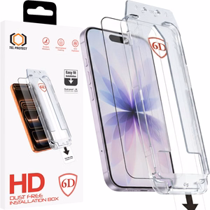 Tel Protect Dust-Free Easy Fit Full Glue 6D karkaistu lasi Iphone 16 Pro/17 musta