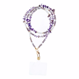 STONE Puhelimen nauha / narun pituus 82 cm (41 cm silmukassa) / kaulaan - violetti