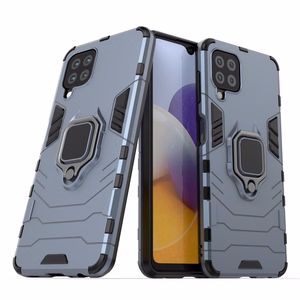 Ring Armor Case Kickstand Kova Rugged Cover Samsung Galaxy A22 4G sininen sininen