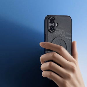 Dux Ducis Aimo Mag kotelo MagSafella ja jalustalla iPhone 16 - musta