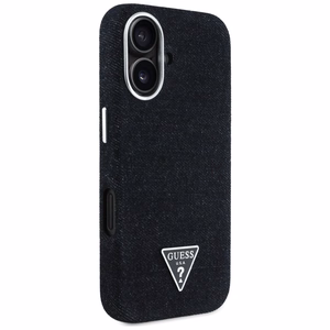 Guess Denim Triangle Logo MagSafe Suojakuori iPhone 16:lle - musta