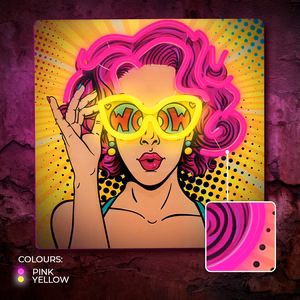 Neon ART LED POWER WOMAN keltainen-violetti FLA02 Forever Light