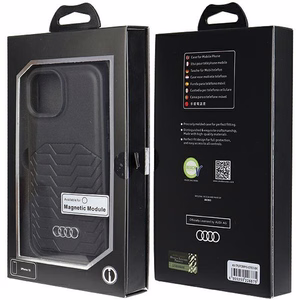Audi Tekonahkainen Suojakuori MagSafella iPhone 15 / 14 / 13:lle - musta